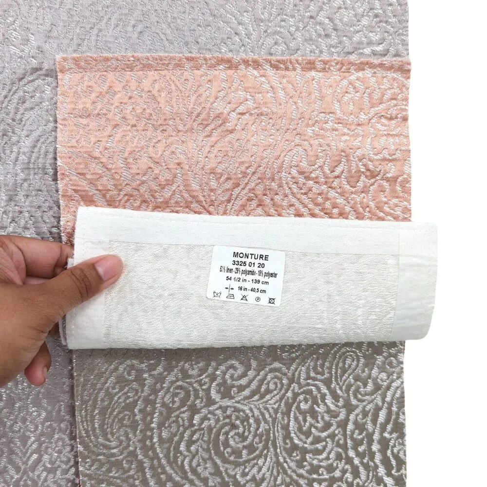 CASAMANCE Monture Sample Book Fabric 12 Swatches Silver Damask Metallic 33 x 27